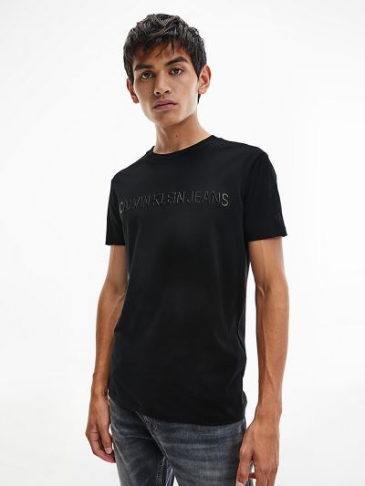 Calvin Klein Ruhák HU798157 | Calvin Klein Organic Cotton Logo Férfi Póló Fekete
